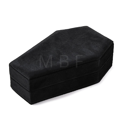 Coffin Shaped Velvet Jewelry Storage Boxes DARK-PW0001-116C-1