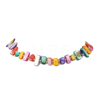 Ocean Natural Freshwater Shell Nuggets Beaded Necklaces NJEW-JN06281-1