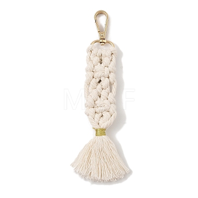 Handmade Macrame Nylon Thread Pendant Decorations HJEW-P019-06G-03-1