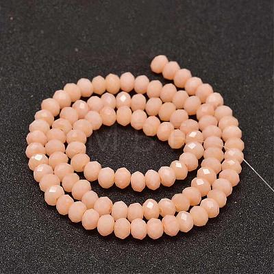 Faceted Rondelle Glass Beads Strands GLAA-I033-6mm-32-1
