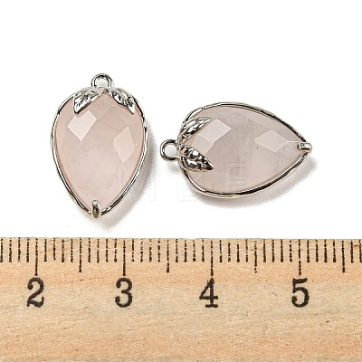 Natural Rose Quartz Faceted Pendants G-M431-06P-03-1