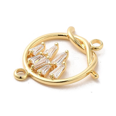 Brass Pave Clear Cubic Zirconia Connector Charms KK-M274-02G-1