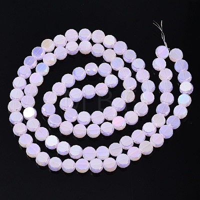 Electroplate Transparent Glass Beads Strands EGLA-Q125-002-B02-1