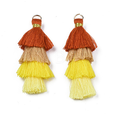 Polycotton(Polyester Cotton) Layered Tassel Big Pendant Decorations FIND-T052-16-04-1