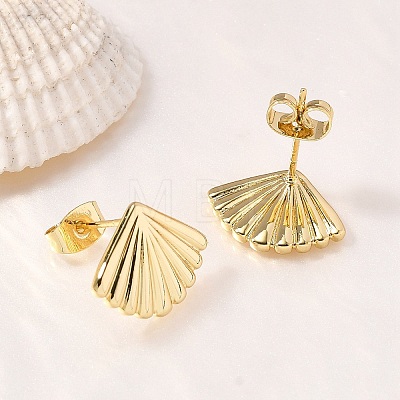 Brass Stud Earrings EJEW-B118-04G-1