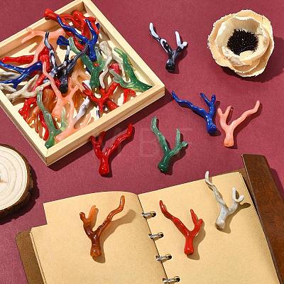 32Pcs 8 Styles Opaque Acrylic Pendants OACR-CJ0002-51-1