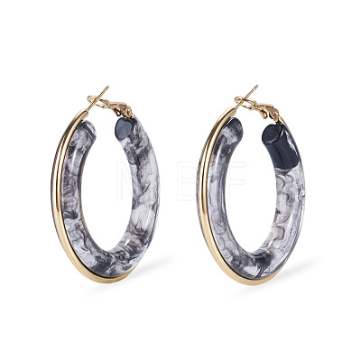 1 Pair 304 Stainless Steel Hoop Earrings EJEW-TA0001-89B-1