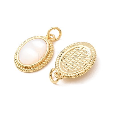 Brass & Natural White Shell Pendants SH-CBA2F11-19B-G-1