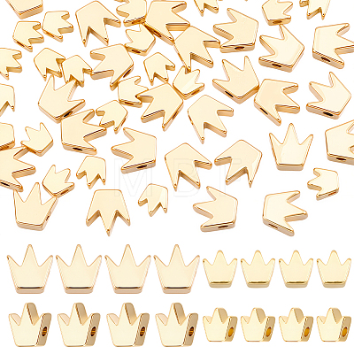 50Pcs 2 Styles Brass Beads KK-BBC0027-41-1