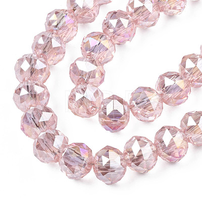 Transparent Crackle Glass Beads Strands GLAA-N051-07-1
