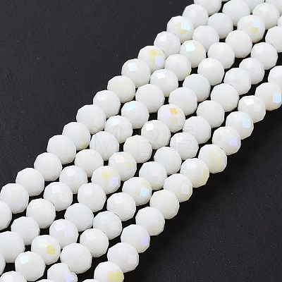 Electroplate Opaque Solid Color Glass Beads Strands EGLA-A034-P1mm-L17-1