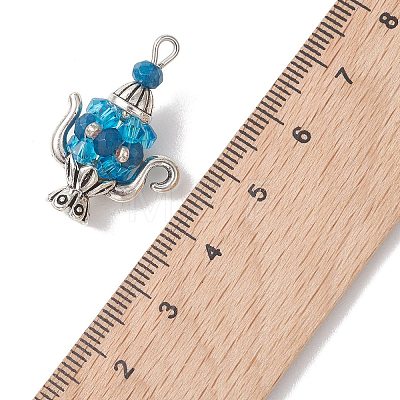 Glass Seed Beaded Pendants PALLOY-MZ01273-01-1