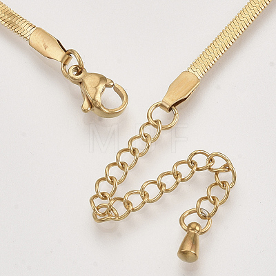 Brass Herringbone Chains Necklaces X-KK-T048-38G-NF-1
