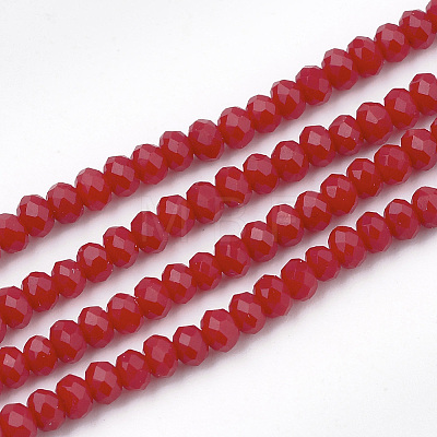 Opaque Solid Color Glass Beads Strands X-GLAA-S178-14B-02-1