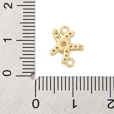 Brass Clear Cubic Zirconia Connector Charms/Links LS-FIND-L019-07G-05-1
