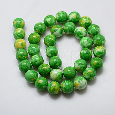 Synthetic Ocean White Jade Beads Strands G-L019-8mm-03-1