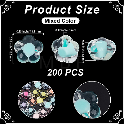 200Pcs Transparent Acrylic Beads OACR-PA0001-93-1