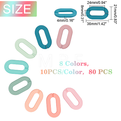 80Pcs 8 Colors Opaque Spray Painted Acrylic Linking Rings OACR-FH0001-022-1