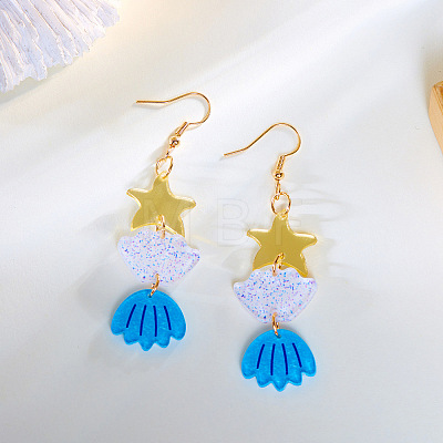 Iron Acrylic Dangle Earrings for Women WG59803-03-1