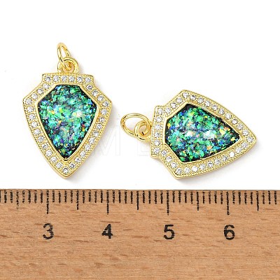 Brass Micro Pave Cubic Zirconia Pendants KK-A197-04G-1