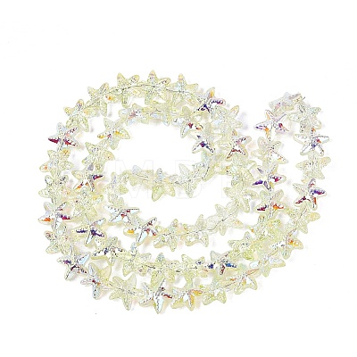 Electroplate Transparent Glass Beads Strands EGLA-Q136-01A-05-1