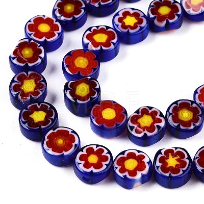 Handmade Millefiori Glass Beads Strands LAMP-N024-21-1