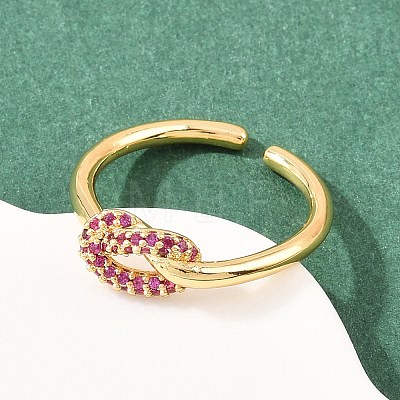 Brass Micro Pave Cubic Zirconia Finger Rings RJEW-C153-01G-03-1
