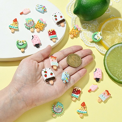 20Pcs 10 Styles Resin Cabochons CRES-YW0001-30-1