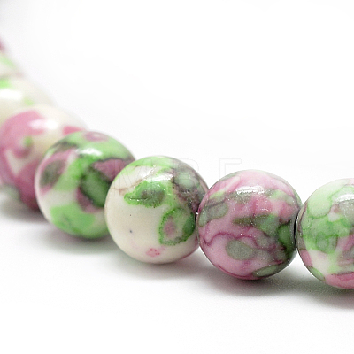Synthetic Ocean White Jade Beads Strands G-S252-10mm-04-1