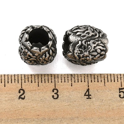 Barrel 304 Stainless Steel European Beads STAS-E214-07AS-1