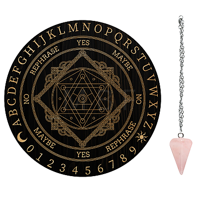 AHADEMAKER 1Pc Cone/Spike/Pendulum Natural Rose Quartz Stone Pendants DIY-GA0004-30L-1