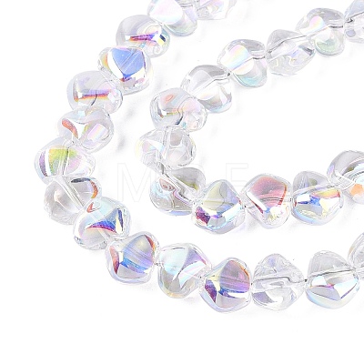 Electroplate Transparent Glass Beads Strands EGLA-Q133-01A-14-1