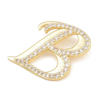 Brass Micro Pave Clear Cubic Zirconia Pendants CU-CBA8481-01G-B-1