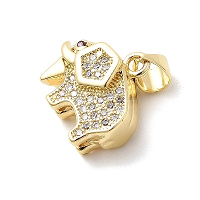 Brass Micro Pave Cubic Zirconia Pendants KK-H529-46G-1
