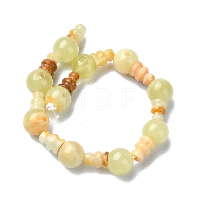 Natural Xiuyan Jade 3-Hole Guru Bead Strands G-K149-48-1
