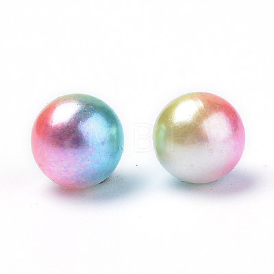 Rainbow Acrylic Imitation Pearl Beads X-OACR-R065-3mm-A07-1