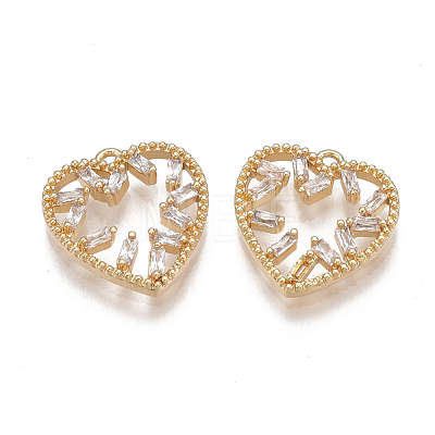 Brass Cubic Zirconia Charms KK-T038-392G-1