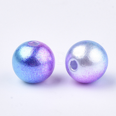 Rainbow ABS Plastic Imitation Pearl Beads OACR-Q174-12mm-06-1
