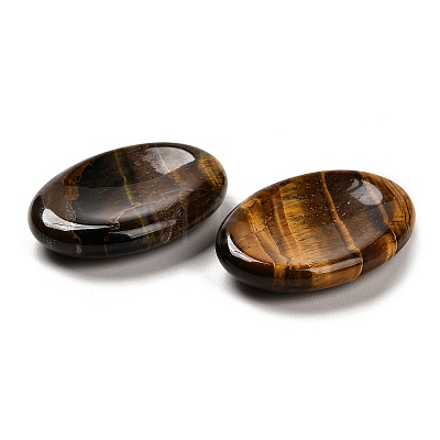 Natural Tiger Eye Oval Worry Stone G-R487-01D-1