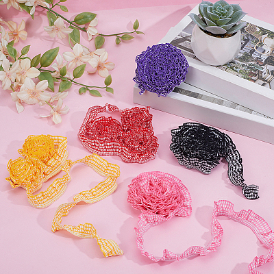 10Yards 5 Colors Polyecotton Elastic Ribbon OCOR-GF0006-18-1