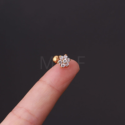 316L Surgical Stainless Steel Micro Pave Clear Cubic Zirconia Cartilage Earrings WG35966-08-1