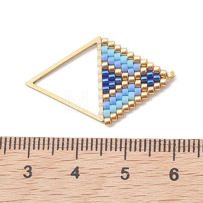 Glass Seed Bead & 304 Stainless Steel Pendants PALLOY-MZ01309-01-1