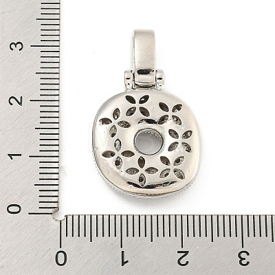 Brass Micro Pave Clear Cubic Zirconia Pendants KK-B099-01P-O-1