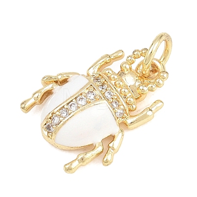 Brass Micro Pave Clear Cubic Zirconia Pendants KK-F938-22B-G05-1