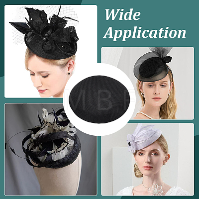 Linen Cloth Mini Hat Fascinator Base AJEW-WH0472-72A-1