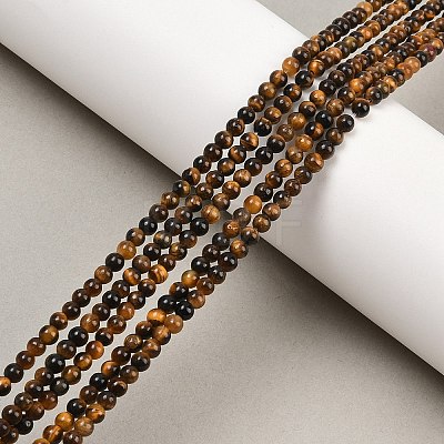 Natural Tiger Eye Beads Strands G-S259-21-3mm-1