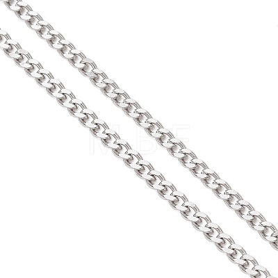 304 Stainless Steel Twisted Chain Curb Chain Slider Necklaces Making AJEW-JB01489-1