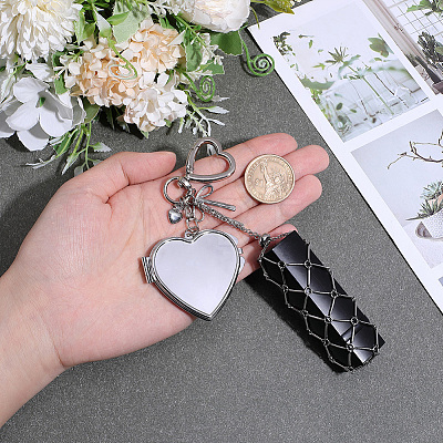 1Pc Heart Alloy & 667 Stainless Steel Macrame Pouch Pendant Decorations HJEW-CP0001-49A-1