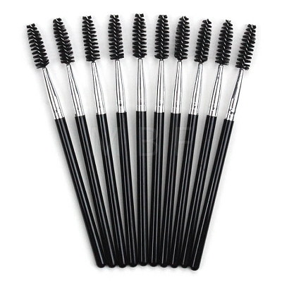 Artificial Fiber Disposable Eyebrow Brush with Plastic Handle MRMJ-PW0003-19-1