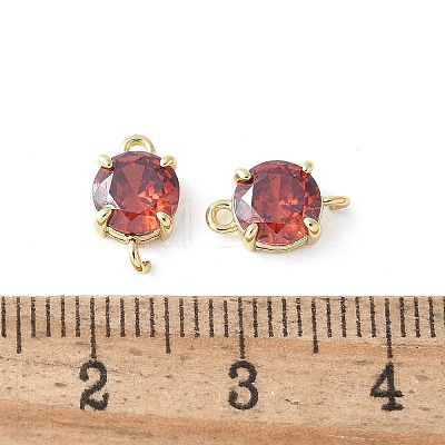 Brass Pave Cubic Zirconia Connector Charms KK-F892-53G-09-1